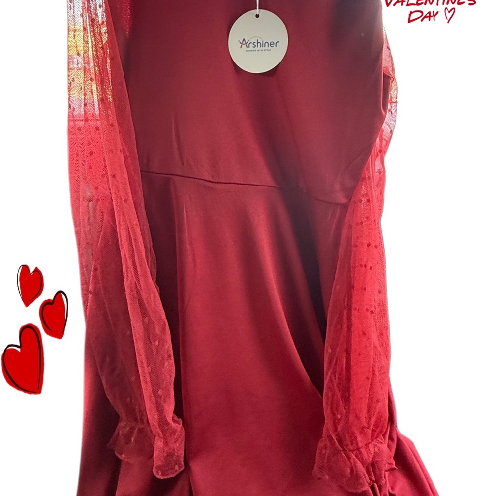 Arshiner Kids Red Dress Blouse